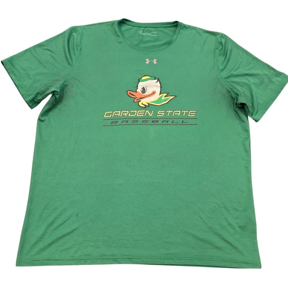 Under Armour Heatgear Loose Garden State Baseball Men's Sz Large Green T-Shirt
